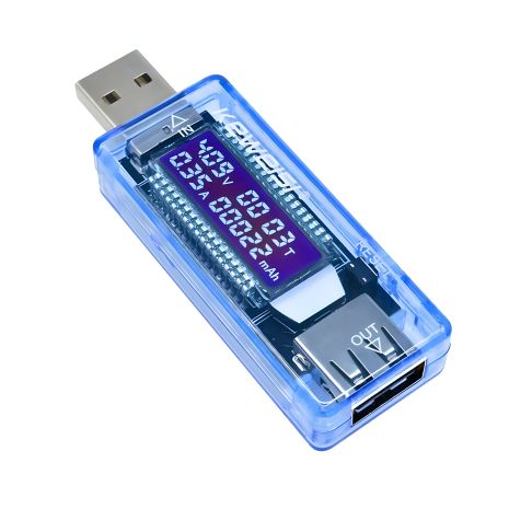 USB тестер Keweisi KWS-V20 для вимірювання напруги, струму та ємності під час зарядки мобільного пристрою