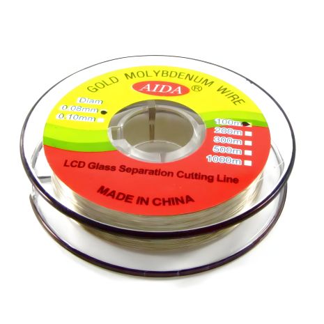 Дріт (струна) Aida 0,08 мм/100 м для розділення комплектів дисплей+тачскрин, підвищеної міцності Дріт (струна) Aida 0,08 мм/100 м для розділення комплектів дисплей+тачскрин, підвищеної міцності