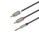 Кабель AUX Hoco UPA10 Jack 3.5 до RCA 1,5м сірий