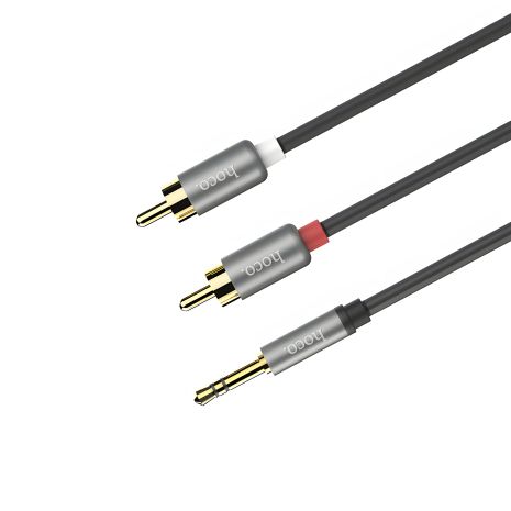 AUX кабель Hoco UPA10 Jack 3.5 до RCA 1.5m сірий AUX кабель Hoco UPA10 Jack 3.5 до RCA 1.5m сірий