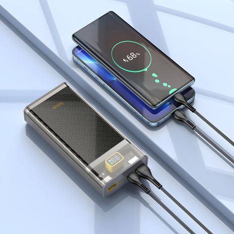Hoco J103A Повербанк 20000mAh, 2USB 22.5W QC3.0, Type-C 20W PD / In: Type-C 18W, светодиодный дисплей, серый