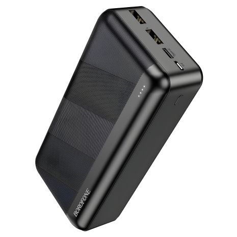 Borofone BJ27B Повербанк (30000 mAh / 2USB 5V/2.1A Вихід / Type-C, micro-USB 5V/2A Вхід) з LED індикатором, Чорний