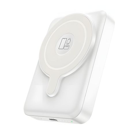Повербанк Hoco Q11 MagSafe Wireless Charger 3-in-1 (10000 mAh / Out: Type-C 20W / In: Type-C 18W) з LED індикатором, Білий