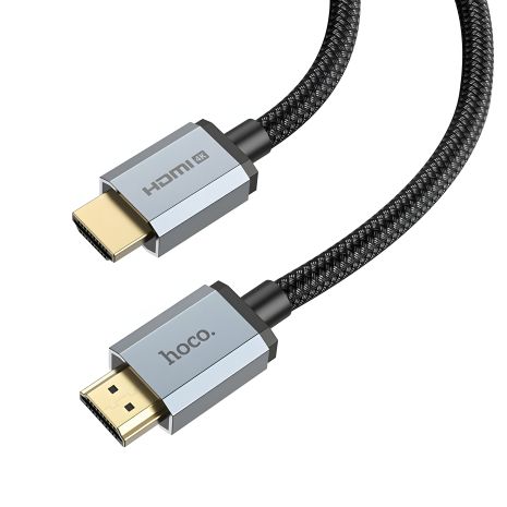 Hoco US03 HDMI 2.0 Кабель з нейлоновою оплеткою та позолоченими конекторами, 4K, 1m, чорний