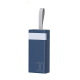 Повербанк Remax RPP-320 (30000mAh / Out: 2xUSB-A 22.5W QC3.0, Type-C PD 20W / In: micro-USB, Type-C 20W) з LED Дисплеєм та ліхтариком, Темно-синій