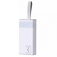 Повербанк Remax RPP-320 (30000mAh / Out: 2xUSB-A 22.5W QC3.0, Type-C PD 20W / In: micro-USB, Type-C 20W) з LED Дисплеєм та ліхтариком, Білий