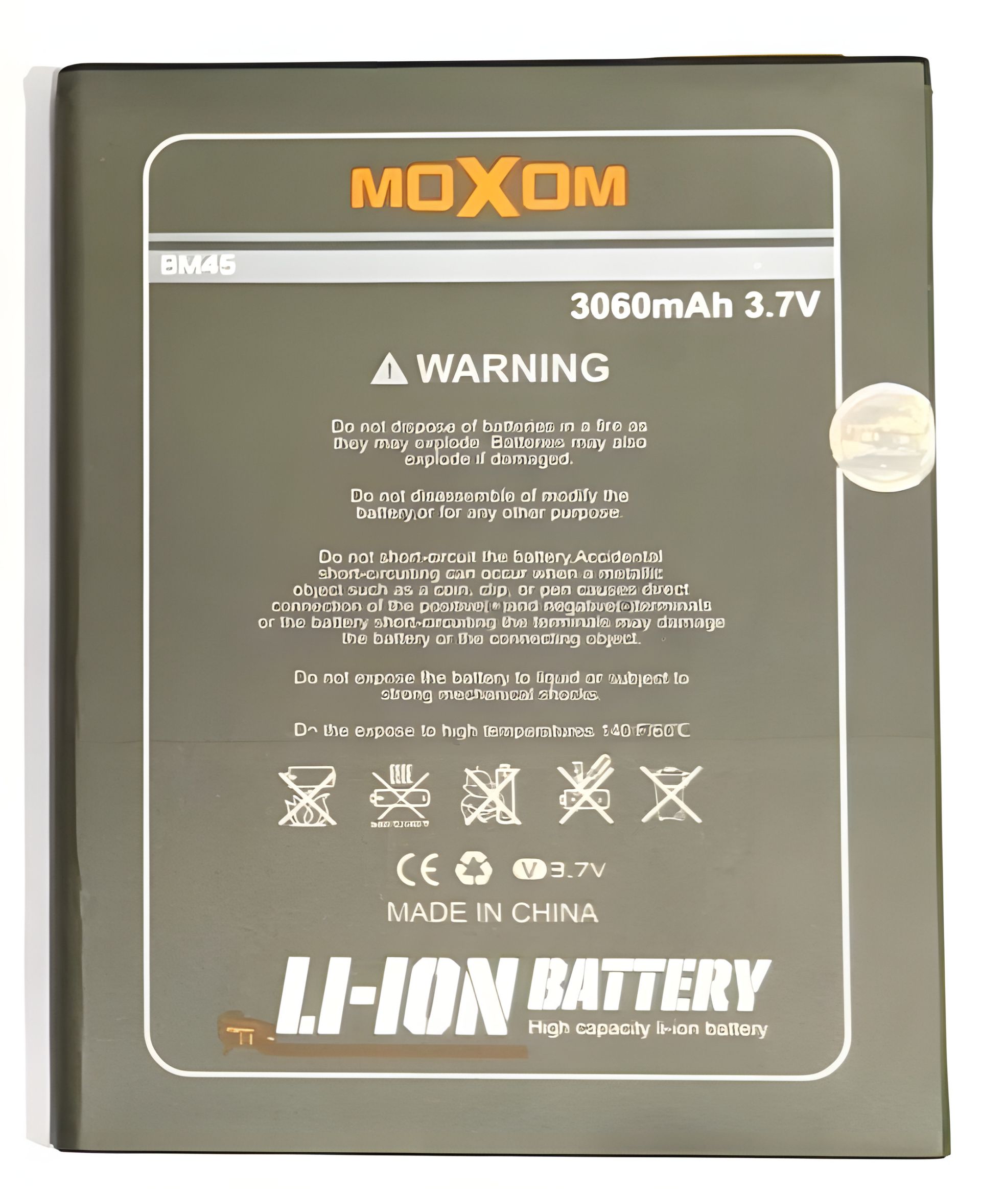 Акумулятор Moxom Xiaomi Redmi Note 2 (BM45) 3060 mah Акумулятор Moxom Xiaomi Redmi Note 2 (BM45) 3060 mah