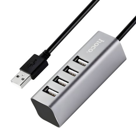 Hoco HB1 Line Machine 4USB Hub серый