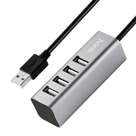 Hoco HB1 Line Machine 4USB Hub серый