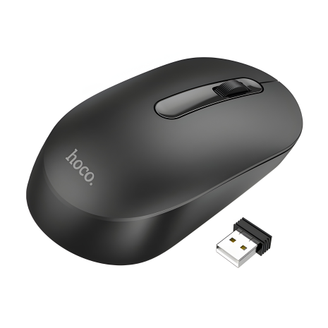 Hoco GM14 миша, бездротова, 2.4G передавач + Bluetooth 5.0, 3 кнопки + вибір DPI, чорний Hoco GM14 миша, бездротова, 2.4G передавач + Bluetooth 5.0, 3 кнопки + вибір DPI, чорний