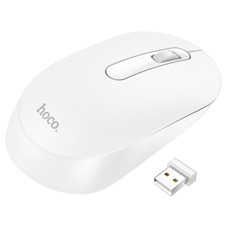 Бездротова Миша Hoco GM14 Wireless 2.4G передавач +Bluetooth 5.0, 3 кнопки + вибір DPI Білий