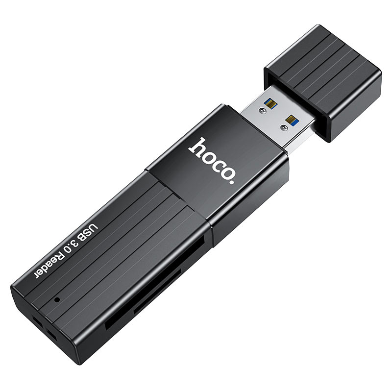 Кард рідер Hoco HB20 USB 3.0 to SD/TF чорний Кард рідер Hoco HB20 USB 3.0 to SD/TF чорний