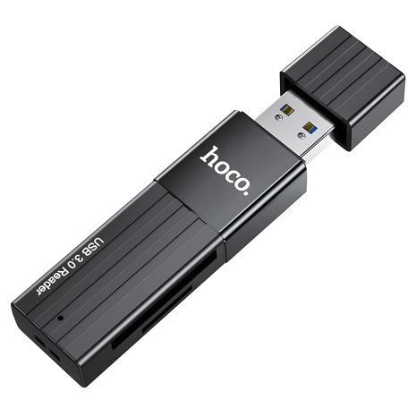 Перехідник адаптер чорний Hoco HB20 USB 3.0 to SD/TF