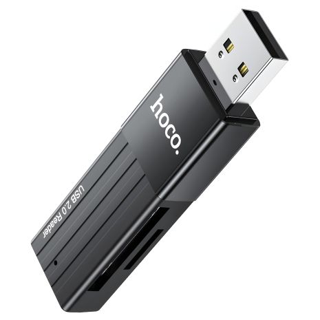 Кардридер Hoco HB20 USB 2.0 to SD/ TF черный