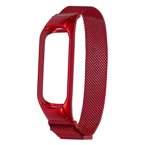 Красный ремешок "Миланская петля" для Xiaomi Mi Band 3/4 Красный ремешок "Миланская петля" для Xiaomi Mi Band 3/4