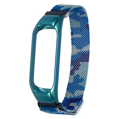 Петля ремешок для Xiaomi Mi Band 3/4 (Миланская) сине-камуфляжный Петля ремешок для Xiaomi Mi Band 3/4 (Миланская) сине-камуфляжный