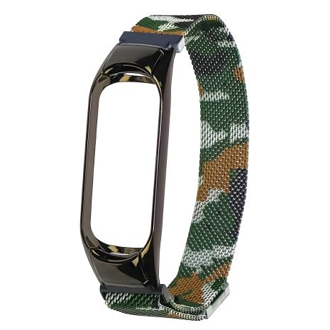 Камуфляжный ремешок "Миланская петля" хаки для Xiaomi Mi Band 3/4 Камуфляжный ремешок "Миланская петля" хаки для Xiaomi Mi Band 3/4
