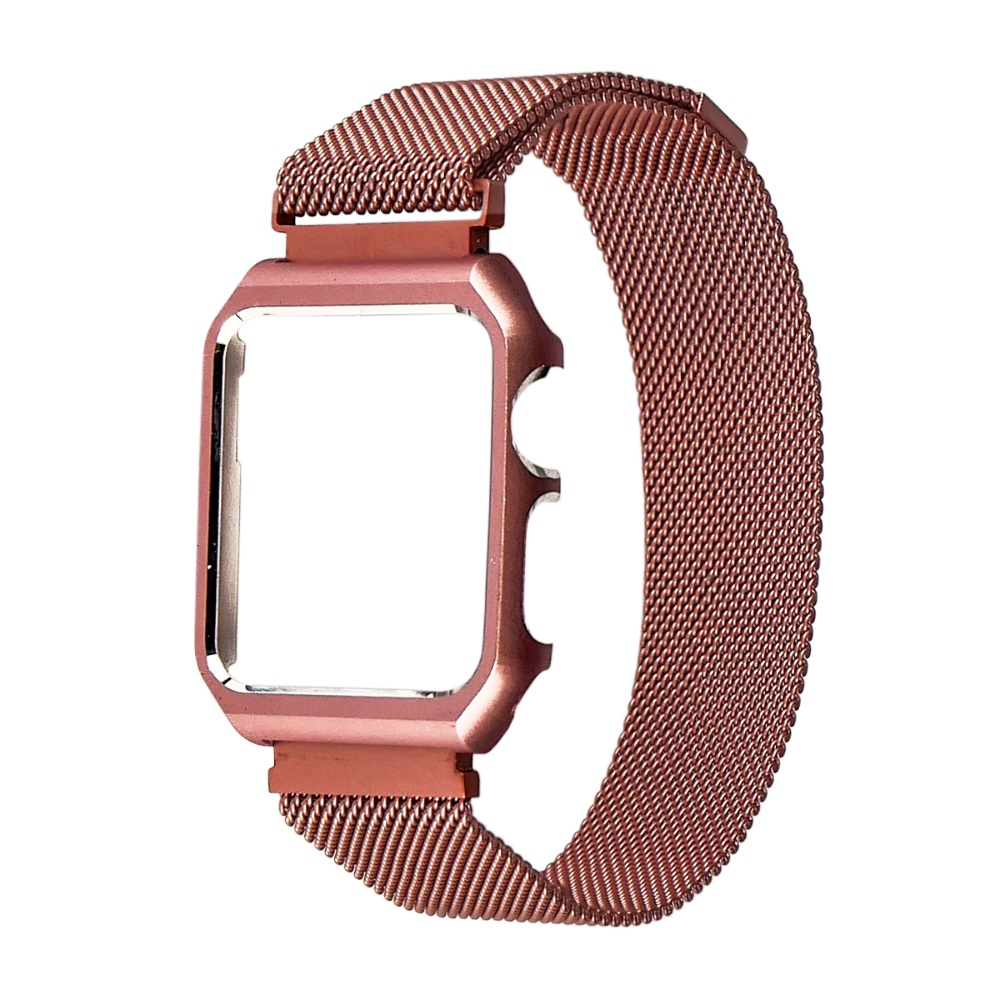 Ремінець Міланська петля із захисною рамкою для Apple Watch 44mm рожевий Ремінець Міланська петля із захисною рамкою для Apple Watch 44mm рожевий