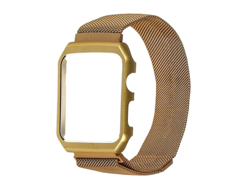 Ремінець Міланська петля із захисною рамкою для Apple Watch 42mm золотистий Ремінець Міланська петля із захисною рамкою для Apple Watch 42mm золотистий