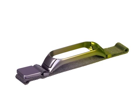 Ремешок радужная Миланская петля для Xiaomi Mi Band 3/4 № 35, зелёно-сиреневый