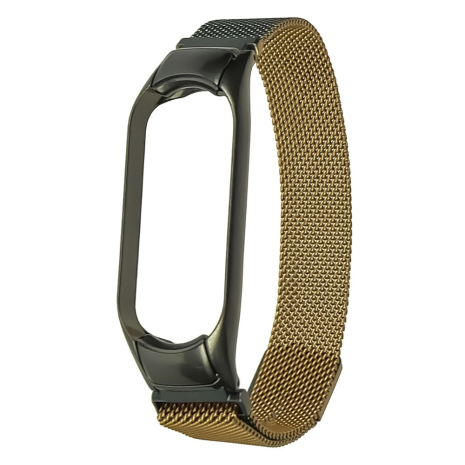 Ремінець Міланська петля райдужна для Xiaomi Mi Band 3, 4 №39 титаново-золотистий Ремінець Міланська петля райдужна для Xiaomi Mi Band 3, 4 №39 титаново-золотистий