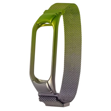 Зелено-бузковий ремінець Міланська петля райдужна для Xiaomi Mi Band 5, 6 № 35