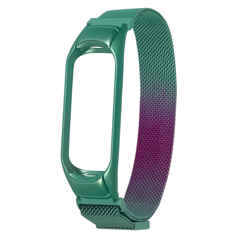 Ремінець Міланська петля райдужна для Xiaomi Mi Band 5, 6 № 37 бірюзово-фіолетовий Ремінець Міланська петля райдужна для Xiaomi Mi Band 5, 6 № 37 бірюзово-фіолетовий