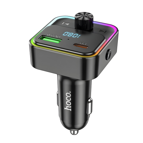 FM модулятор HOCO E71, BT 5.0, QC, AUX, синій