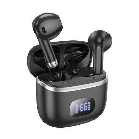 Бездротові навушники HOCO EQ1 Music guide TWS, BT5.3, 400mAh, 7 годин, чорні Бездротові навушники HOCO EQ1 Music guide TWS, BT5.3, 400mAh, 7 годин, чорні