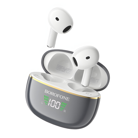 BOROFONE BW30 Cheerful наушники true wireless BT Bright Metal Gray