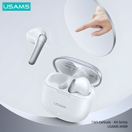 USAMS TWS Earbuds XH09 Bluetooth Навушники | BT5.1, 35/300mAh, 5.5h | white USAMS TWS Earbuds XH09 Bluetooth Навушники | BT5.1, 35/300mAh, 5.5h | white
