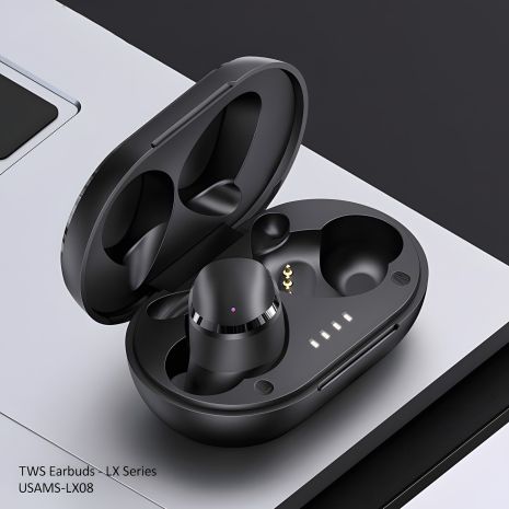 USAMS TWS LX08 Bluetooth-наушники |BT5.0, 30/300mAh, 4ч| черный