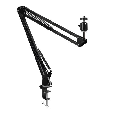 Подпружиненный штатив-пантограф на Струбцине, чёрный, 2 зажима Подпружиненный штатив-пантограф на Струбцине, чёрный, 2 зажима