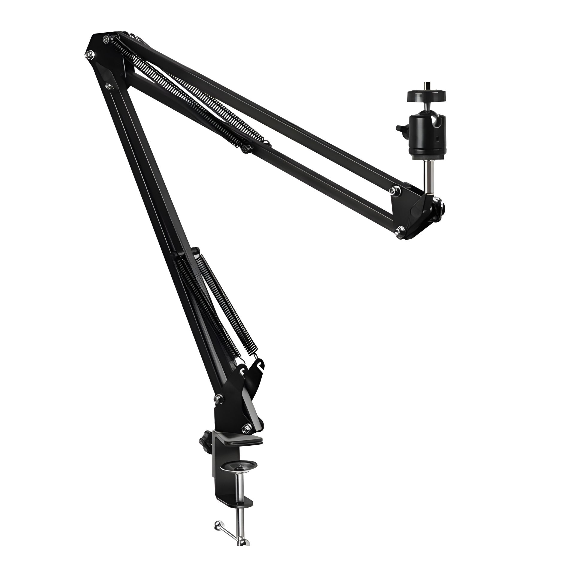 Подпружиненный штатив-пантограф на Струбцине, чёрный, 2 зажима Подпружиненный штатив-пантограф на Струбцине, чёрный, 2 зажима