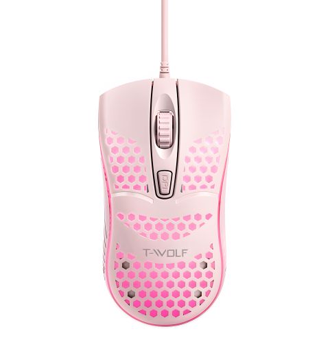 Миша USB Рожева TWolf V15