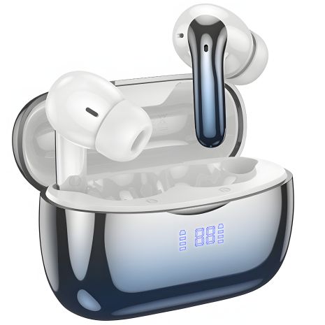 Беспроводные TWS вакуумные наушники Hoco EQ16 с ANC и ENC шумоподавлением |BT5.3, 40/320mAh, 7h| синяя глазурь