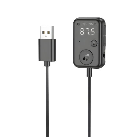 FM модулятор HOCO E81 USB, Type-C PD QC 30W, дисплей, black