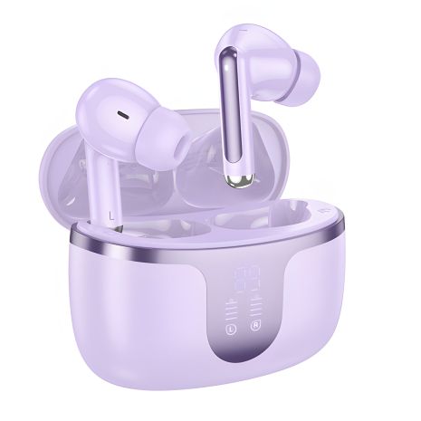 Фиолетовые вакуумные наушники TWS Hoco EQ10 беспроводные Фиолетовые вакуумные наушники TWS Hoco EQ10 беспроводные