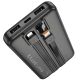 Power bank Hoco J114 10000mAh з дисплеєм та кабелями 3в1 Type-C/ Lightning/ MicroUSB black