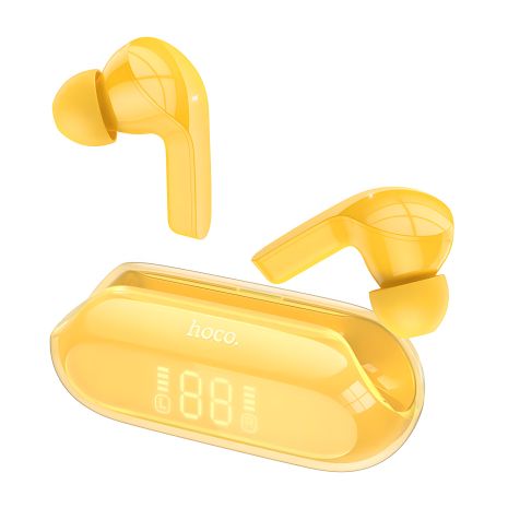 Желтые вакуумные беспроводные наушники Hoco EW39 TWS Желтые вакуумные беспроводные наушники Hoco EW39 TWS
