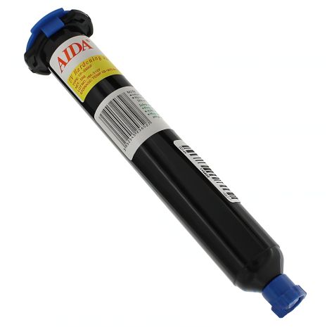 Клей LOCA Aida TP-2500F (50 гр) у чорному шприці, для склеювання комплектів дисплей та тачскрин під ультрафіолетом