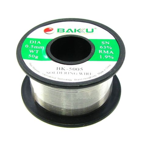Припій Baku BK-5005 (0.5 мм, Sn 63%, Pb 35.1%, rma 1.9%)