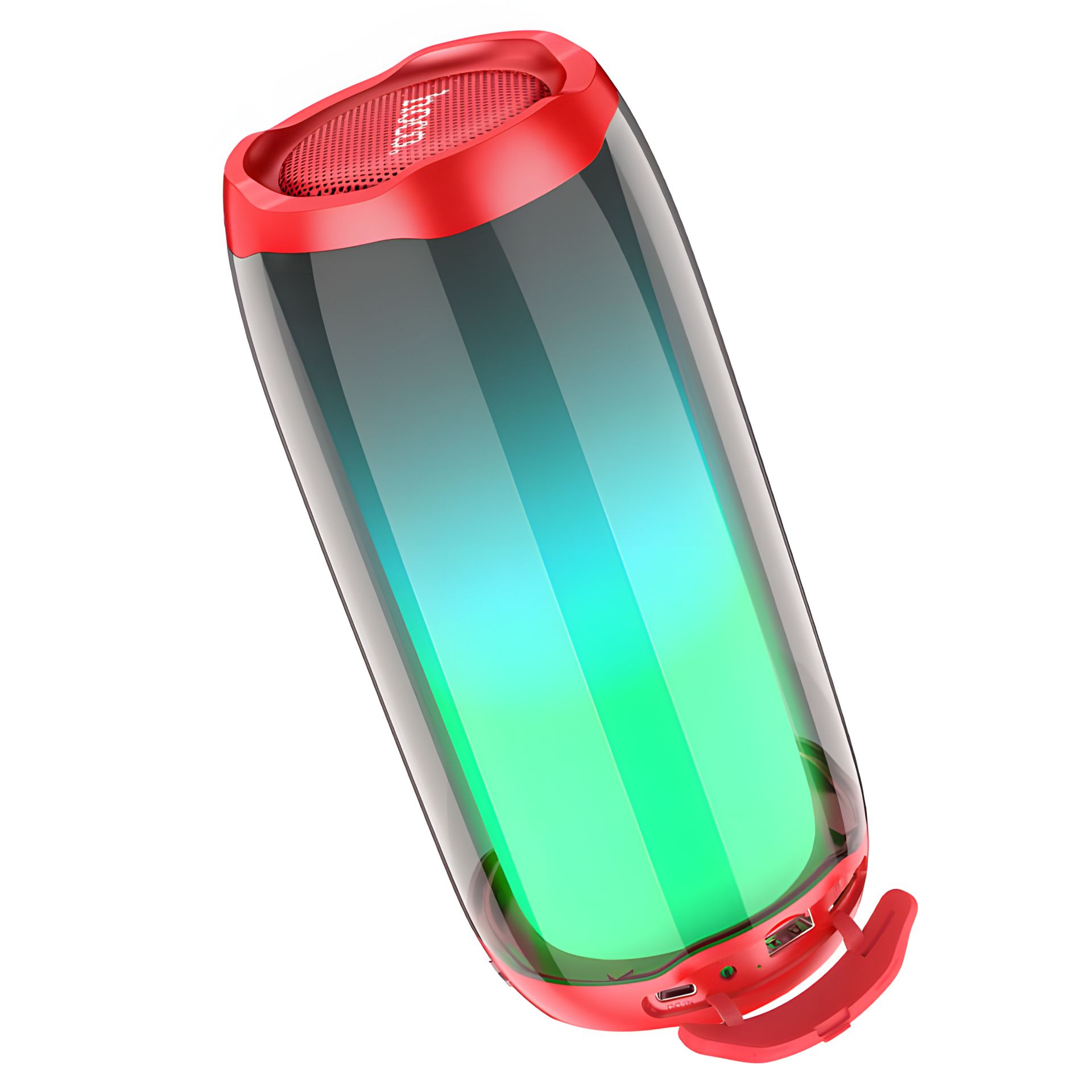 Червона бездротова колонка Hoco HC8 зі світломузикою (TWS, BT5.0, TF, FM, USB, AUX, 10W, 1800mAh, 4h) Червона бездротова колонка Hoco HC8 зі світломузикою (TWS, BT5.0, TF, FM, USB, AUX, 10W, 1800mAh, 4h)