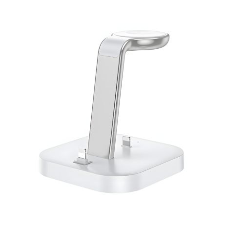 Універсальний бездротовий зарядний пристрій Hoco CW43 10W 3в1, білий Універсальний бездротовий зарядний пристрій Hoco CW43 10W 3в1, білий