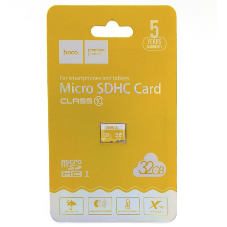 Карта Пам'яті Hoco MicroSDHC 32gb 10 Class Жовтий