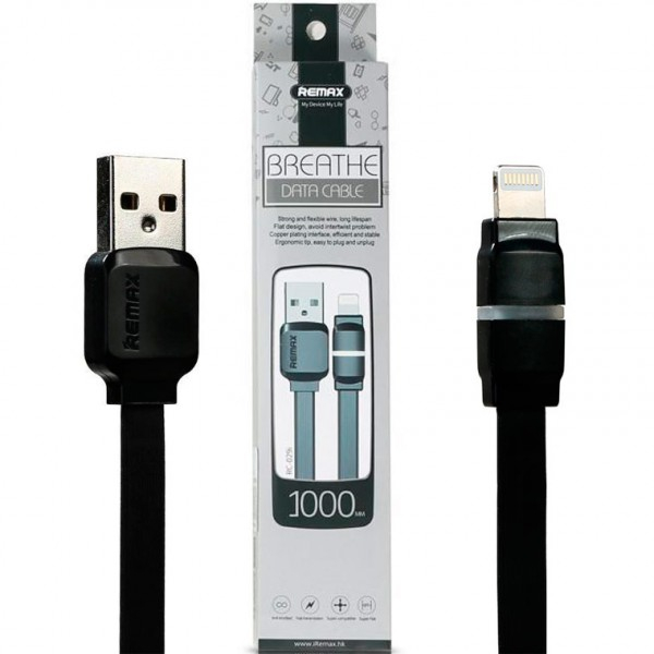 Кабель Remax RC-029i USB to Lightning 1m черный Кабель Remax RC-029i USB to Lightning 1m черный