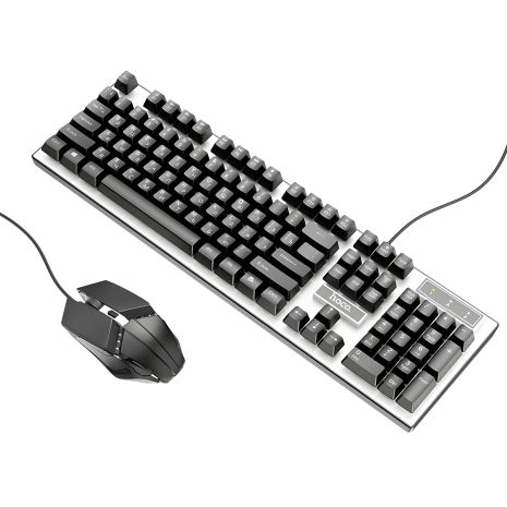 Ігровий набір Hoco GM18 (дротова клавіатура та миша, USB, 1.46m, 1.5m, 800-1200DPI, RGB, чорний)
