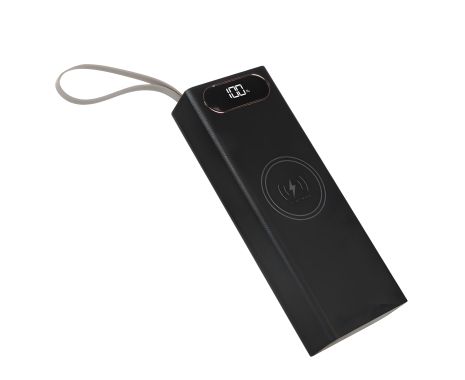 Корпус Multi-Повербанк L20 під елементи 18650 до 20 шт 22.5+15W з бездротовою зарядкою та ліхтарем чорний