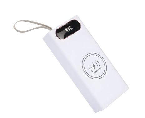 Многофункциональный Корпус L16 Multi-powerbank, до 16 элементов 18650, 22.5+15W, с беспроводной зарядкой и фонарём, белый