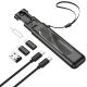 Переходник адаптер Borofone BU36 4в1 USB/ Lightning/ MicroUSB черный + кабель Type-C на Type-C